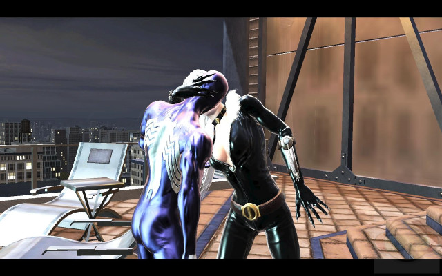 Woman futuristic suit rooftop night free wallpaper - medium preview image