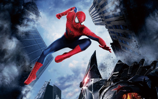 Spider man flying city movie #2 free wallpaper - medium preview image