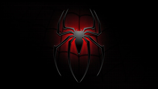 Spider logo black background red free wallpaper - medium preview image