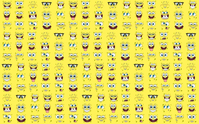 Yellow background faces eyes pattern #2 free wallpaper - medium preview image