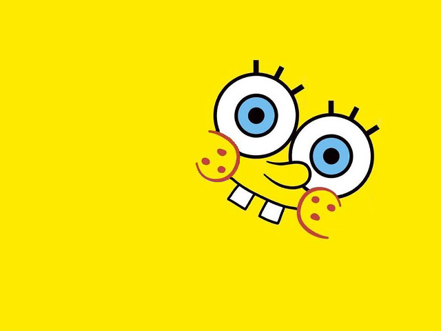 Yellow cartoon face happy eyes free wallpaper - medium preview image