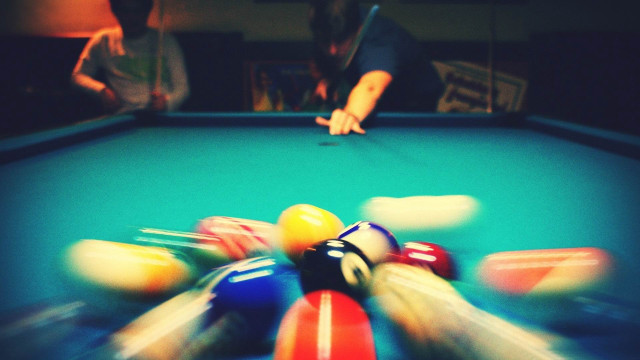 Pool table man cue balls free wallpaper - medium preview image