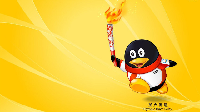 Penguin holding torch flame mouth free wallpaper - medium preview image