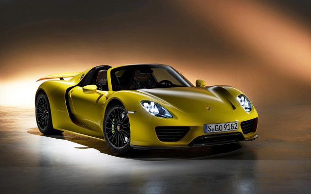 Yellow sports car spotlight dark #2 free wallpaper - medium preview image