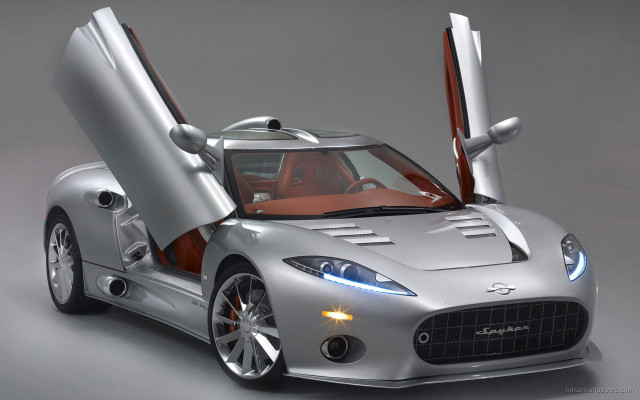 Silver sports car open hood #2 free wallpaper - medium preview image
