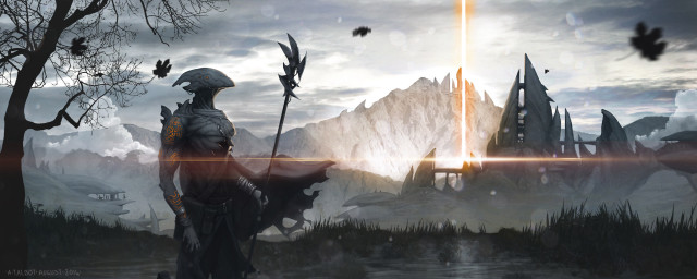 Man mountain sword light shining free wallpaper - medium preview image