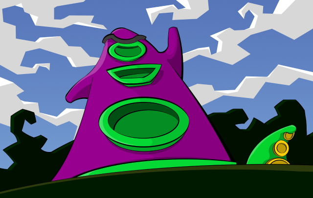Purple green tower cartoon sky free wallpaper - medium preview image