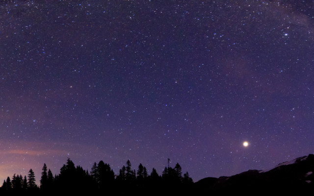 Night sky bright moon stars free wallpaper - medium preview image