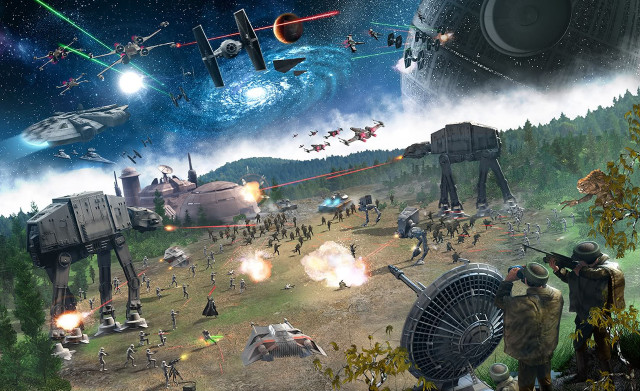 Star wars action packed battle free wallpaper - medium preview image