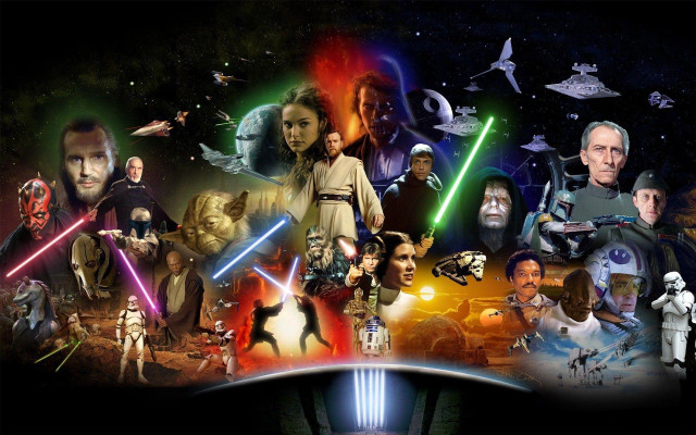 Star wars collage space art free wallpaper - medium preview image
