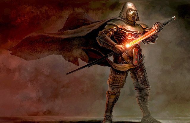 Man suit sword red light free wallpaper - medium preview image