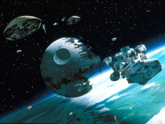 Space station planet stars background free wallpaper - medium preview image