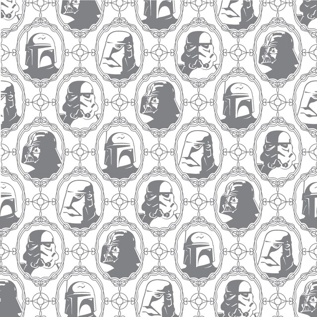 Star wars characters pattern white free wallpaper - medium preview image