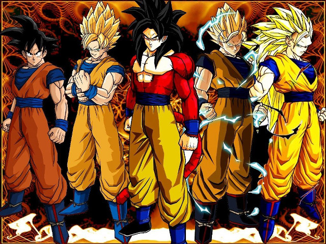 Dragon ball characters fire background free wallpaper - medium preview image