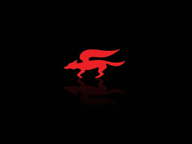 Red dog running black background free wallpaper - medium preview image