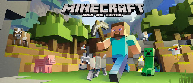 Minecraft man dog mountain trees free wallpaper - medium preview image