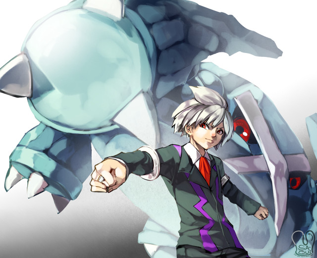 Man suit pointing giant object free wallpaper - medium preview image