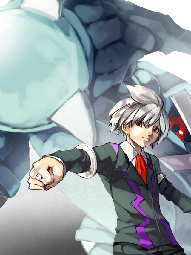Man suit pointing red eye free wallpaper - medium preview image