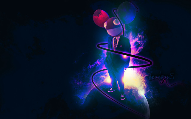 Man suit tie balloon space free wallpaper - medium preview image