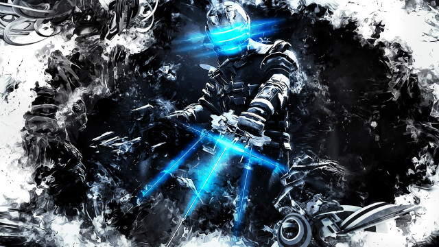 Futuristic man sword cyberpunk electricity free wallpaper - medium preview image