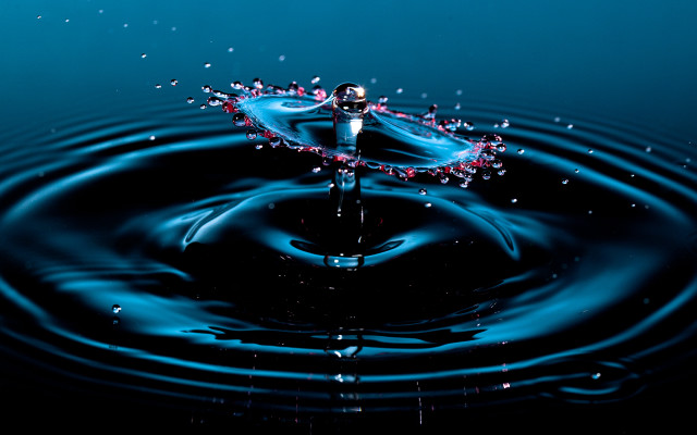 Blue liquid droplet water black free wallpaper - medium preview image