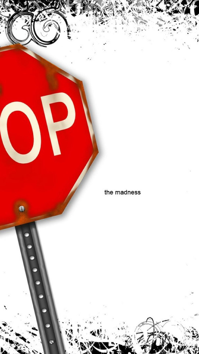 Stop sign black white background free wallpaper - medium preview image
