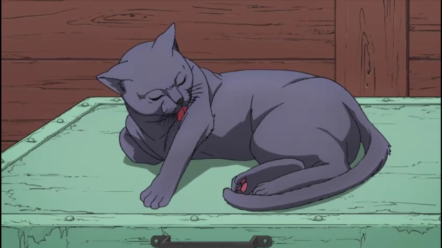 Cat lying green box closed free wallpaper - medium preview image