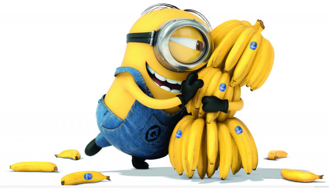 Cartoon character banana magnifying glass free wallpaper - medium preview image