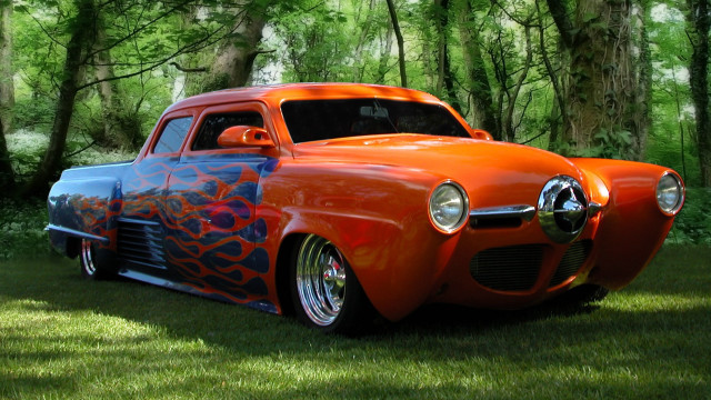 Car flame design grass forest free wallpaper - medium preview image