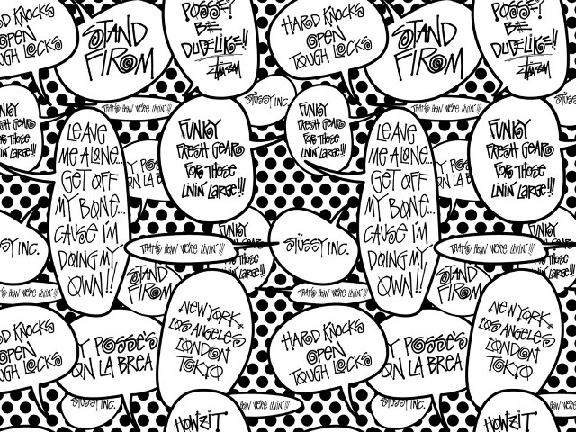 Black white pattern words different free wallpaper - medium preview image