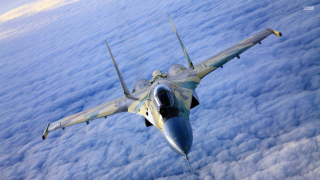 Fighter jet flying clouds sky #5 free wallpaper - medium preview image