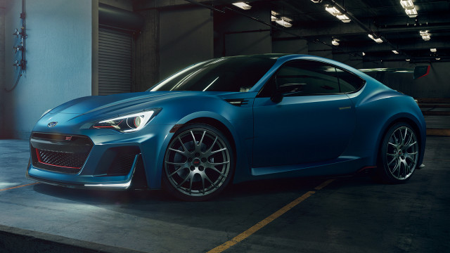 Blue sports car garage light free wallpaper - medium preview image