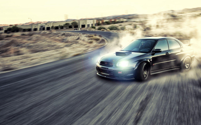 Car driving dust tires front free wallpaper - medium preview image