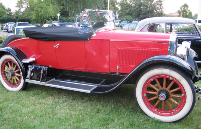Old red car field background free wallpaper - medium preview image