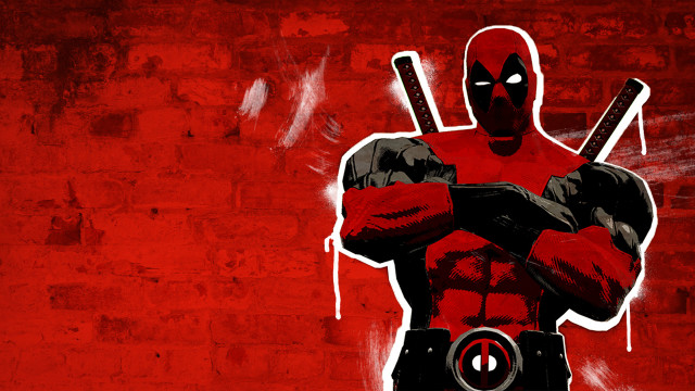 Deadpool two guns brick wall free wallpaper - medium preview image