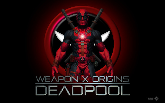 Deadpool two swords red circle free wallpaper - medium preview image