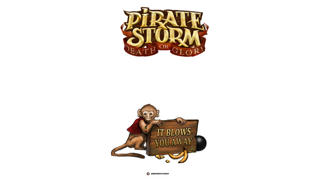 Cartoon monkey pirate story sign free wallpaper - medium preview image