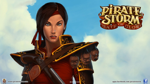 Woman red shirt sword pirate free wallpaper - medium preview image
