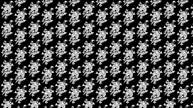 Black white pattern white flowers free wallpaper - medium preview image