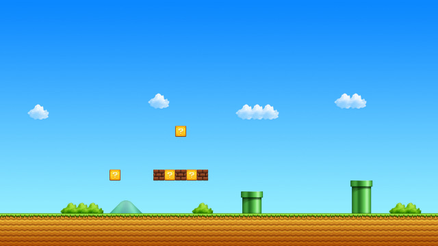 Platform game blue sky cloudy free wallpaper - medium preview image