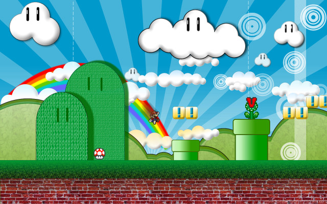 Rainbow clouds game scene castle free wallpaper - medium preview image