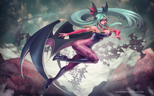 Woman costume flying bat wings free wallpaper - medium preview image