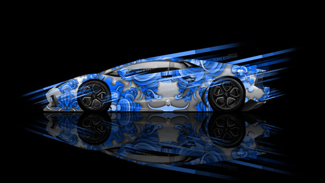 Blue white car dark design free wallpaper - medium preview image