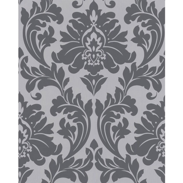 Gray white wallpaper large flower free wallpaper - medium preview image