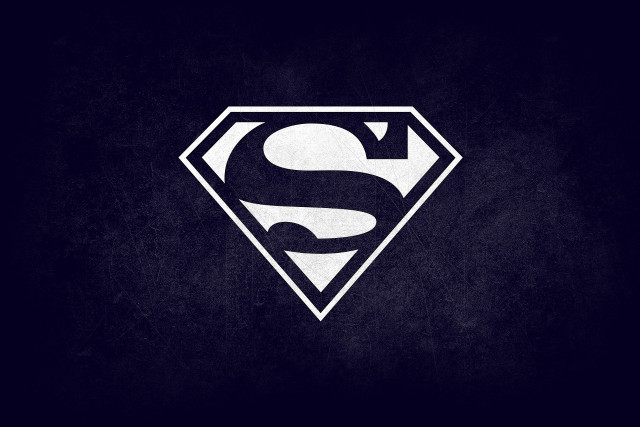 Superman logo white outline night free wallpaper - medium preview image