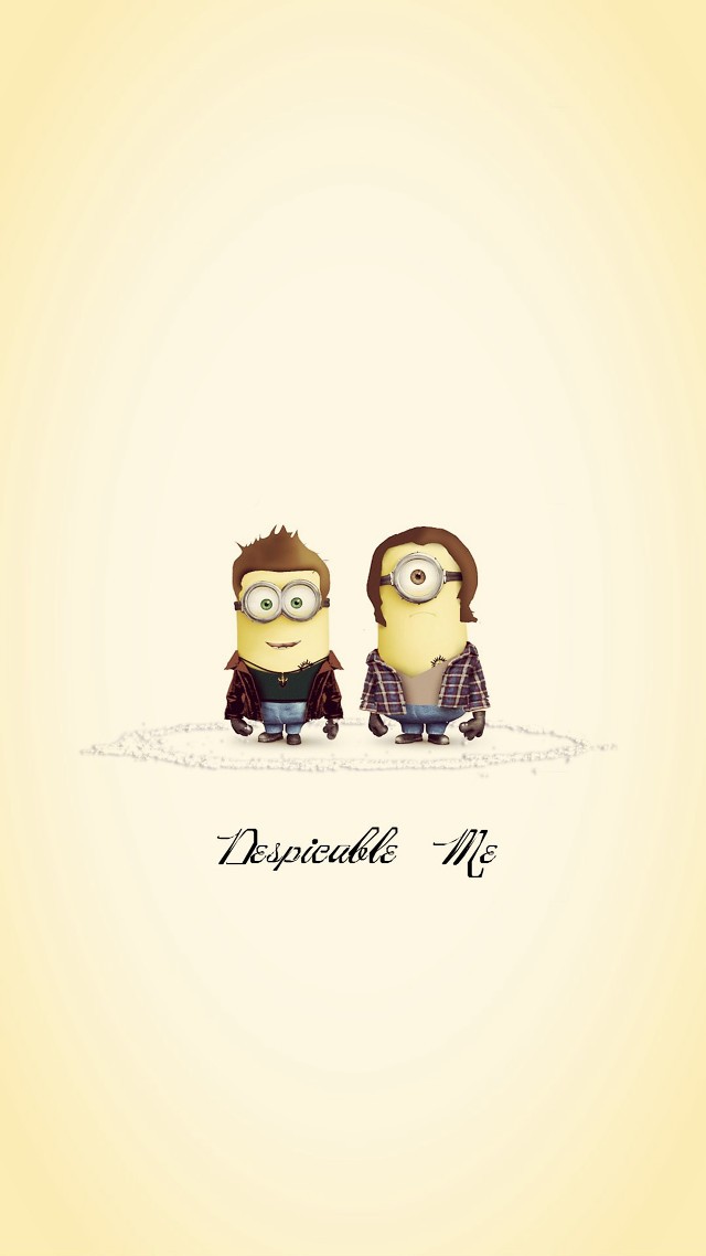 Two minions yellow background despicade free wallpaper - medium preview image