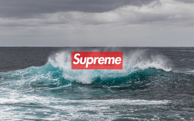 Red box supreme wave ocean free wallpaper - medium preview image