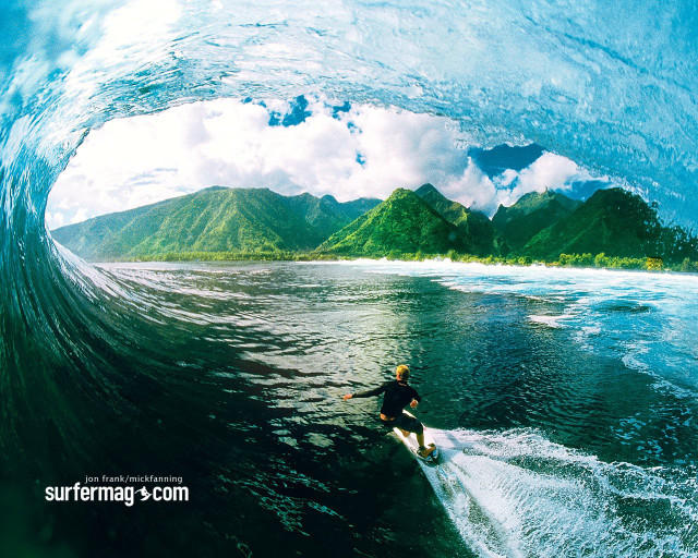 Man riding wave surfboard ocean #6 free wallpaper - medium preview image