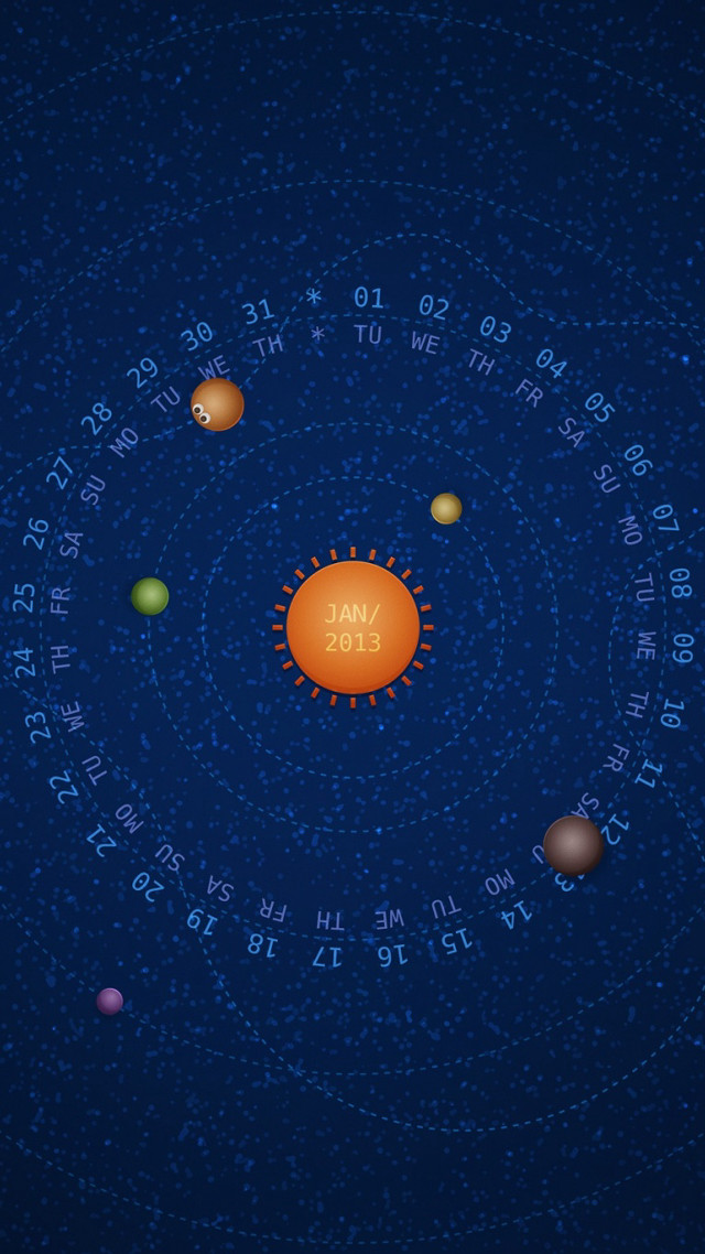Blue background planets circle sun free wallpaper - medium preview image