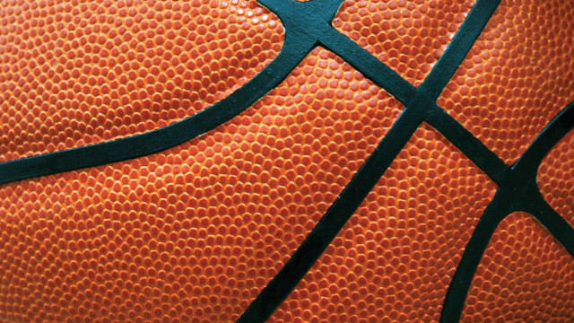Basketball closeup black outline blue free wallpaper - medium preview image
